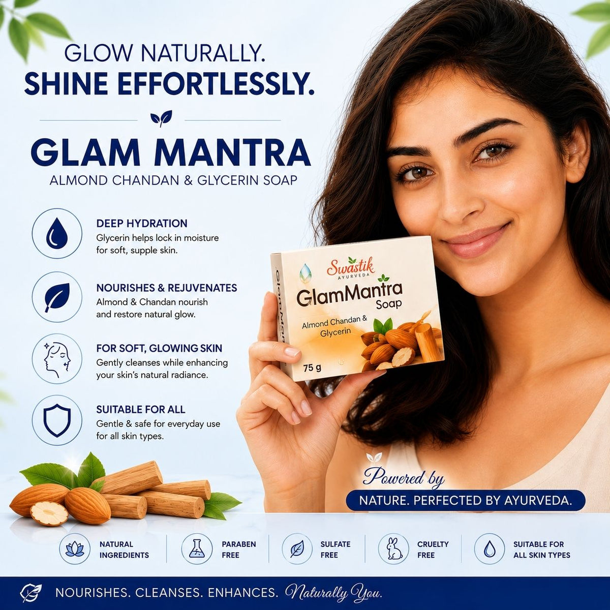 Glam Mantra Soap (Almond Chandan & Glycerin Soap)