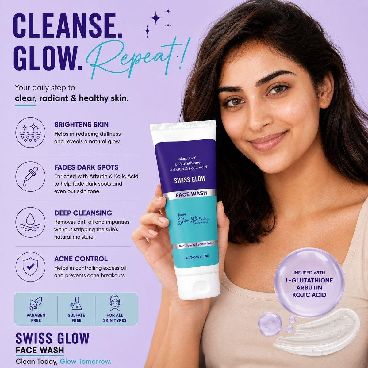 SWISS-GLOW FACE WASH 100ML