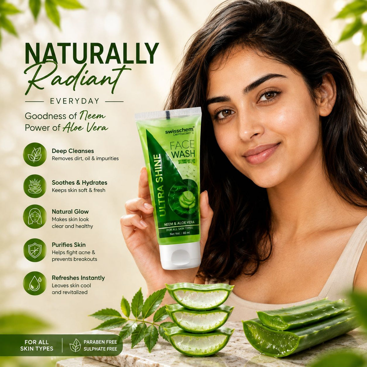Ultrashine Aloevera Face Wash