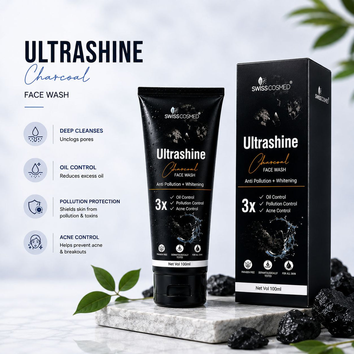 Ultrashine Charcoal Face Wash