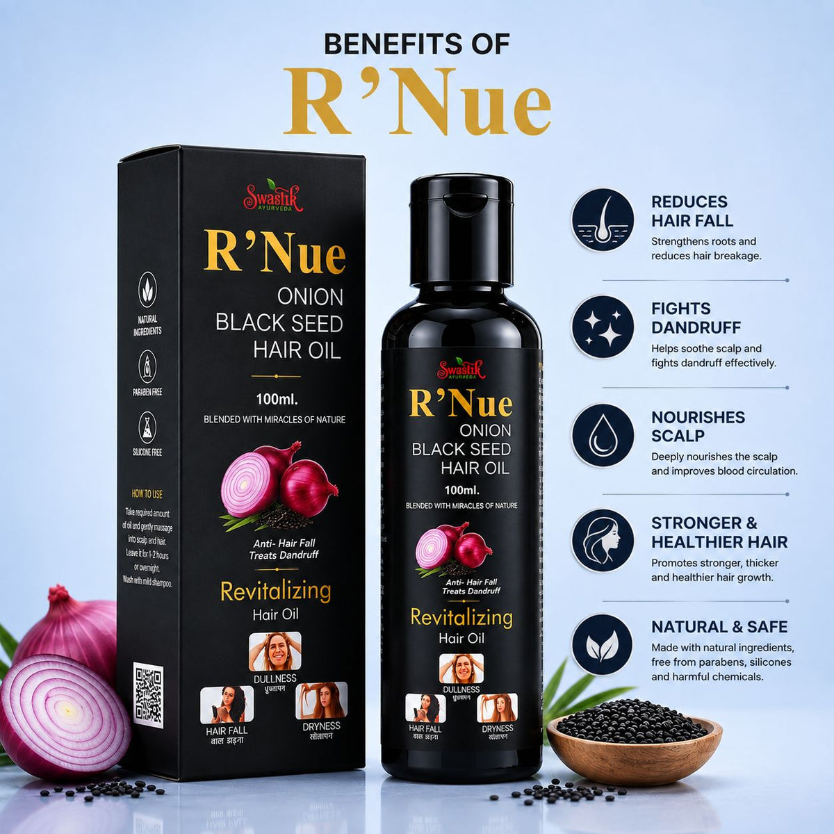 R'Nue Onion Hair Oil 100Ml
