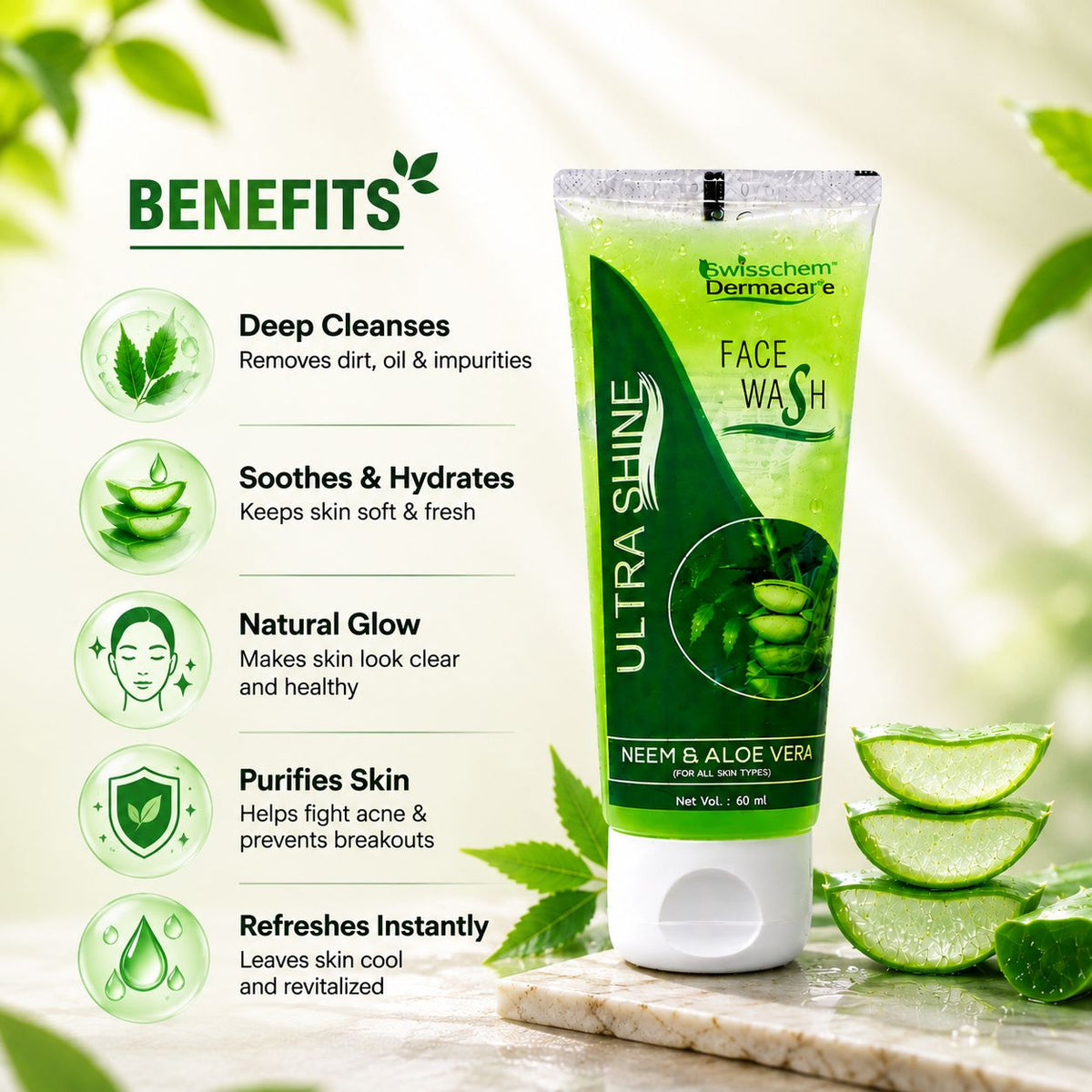 Ultrashine Aloevera Face Wash