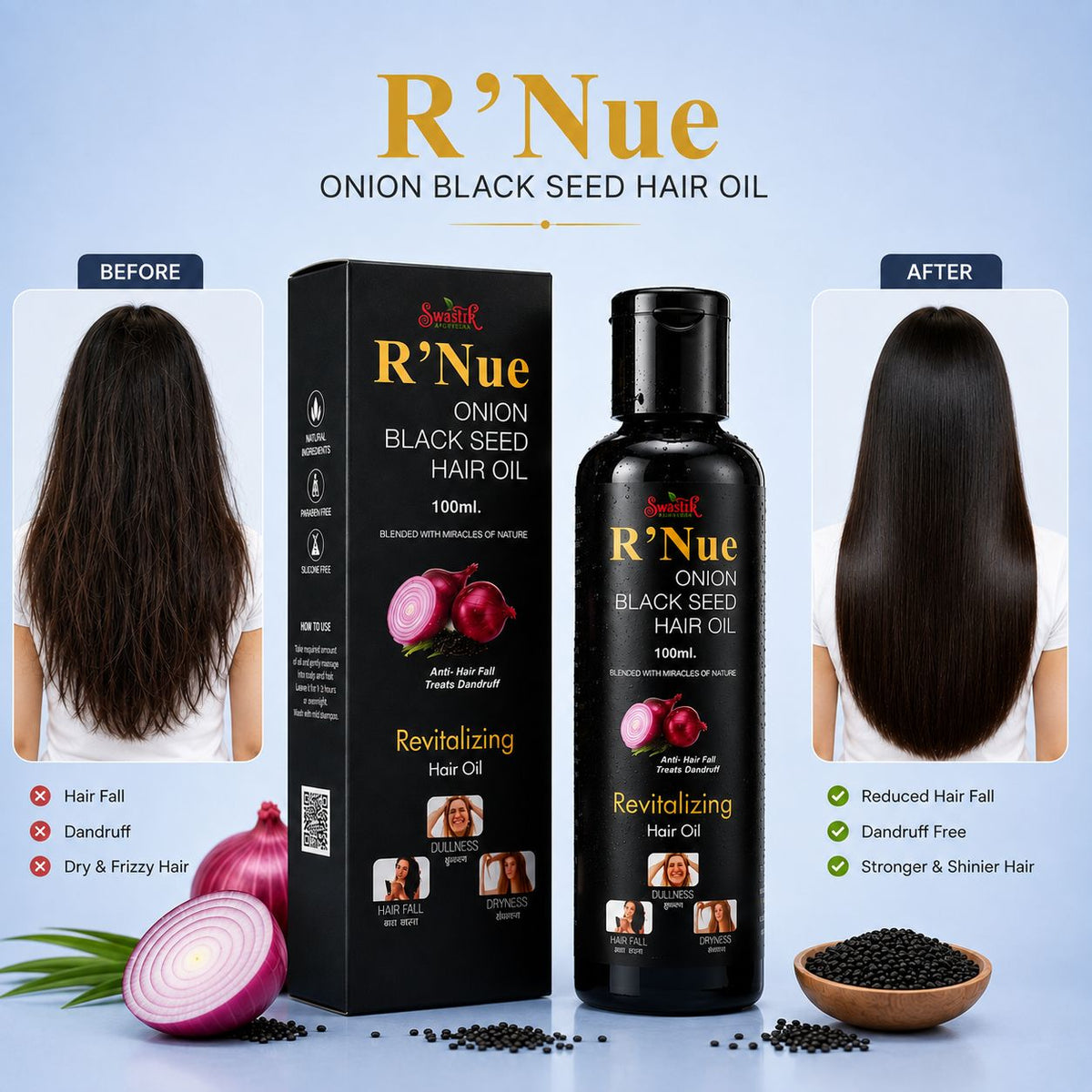 R'Nue Onion Hair Oil 100Ml