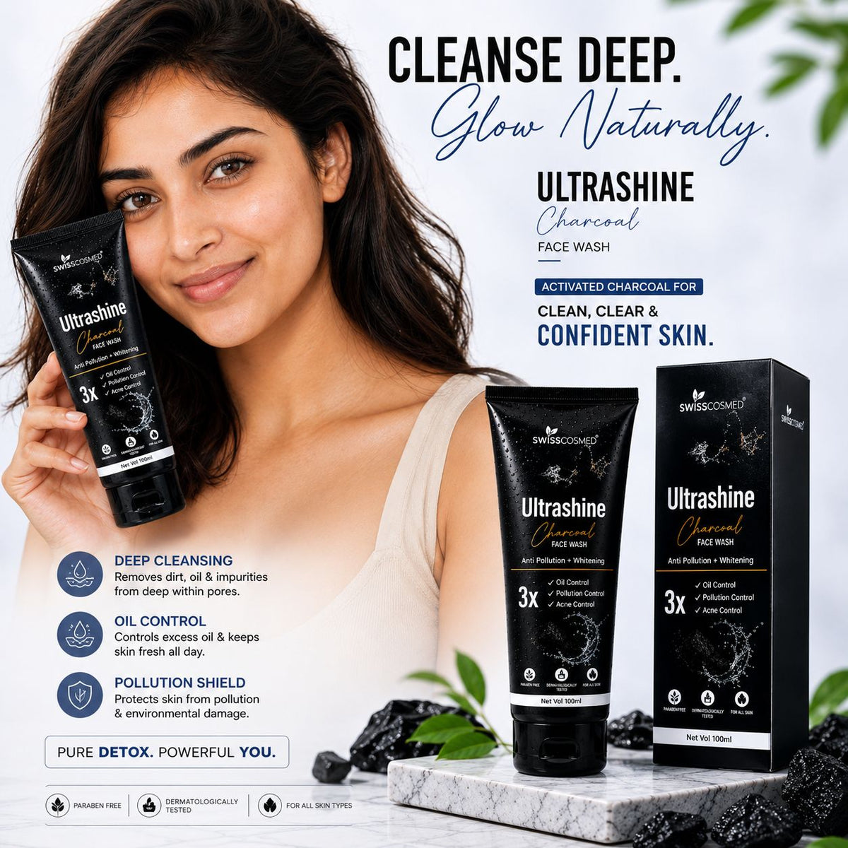 Ultrashine Charcoal Face Wash