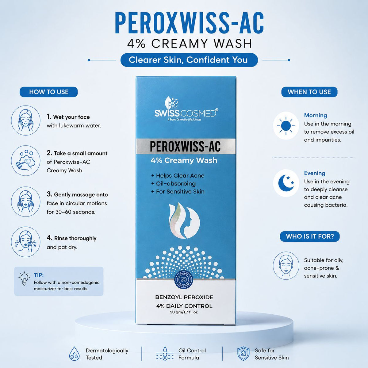 Peroxwiss-AC 4% Creamy Wash